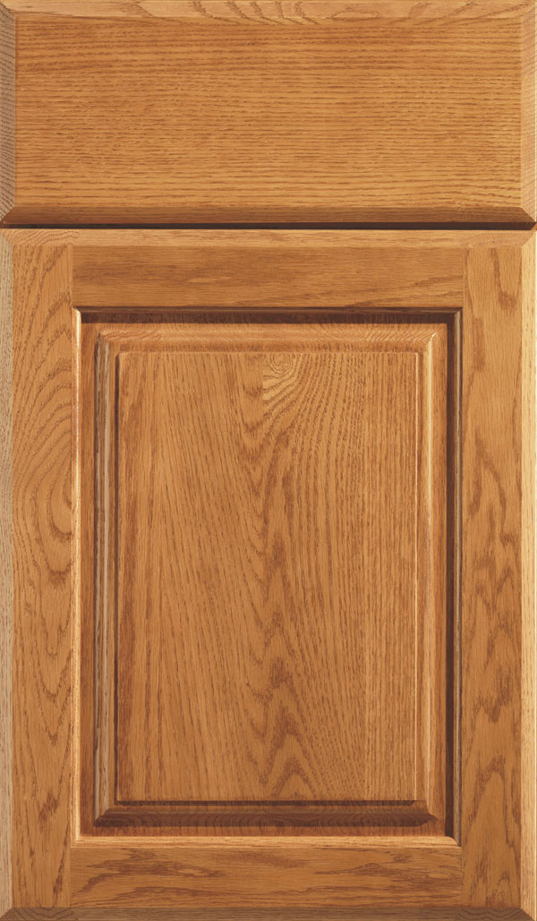 Plaza Oak raised panel cabinet door in Pheasant